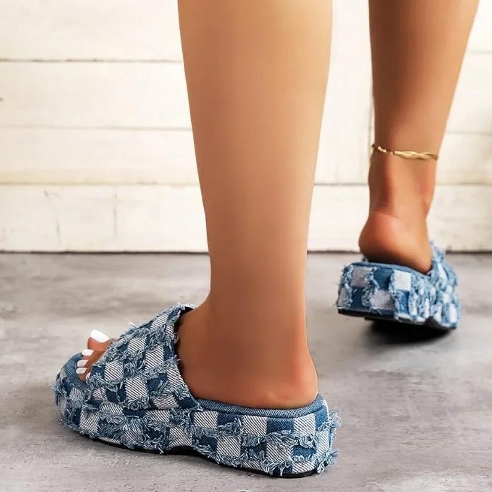 Women's Denim Boho Sandals - Picture 7 of 7